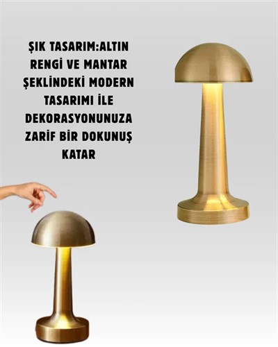 %100 Kademeli Ayarlanabilir Işık – USB Şarjlı Masa Lambası