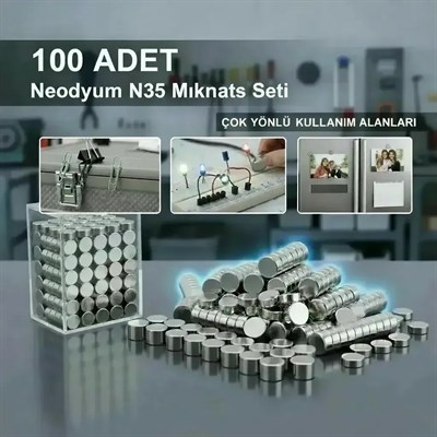 100 lü 8x3mm Yuvarlak Neodyum Mıknatıs