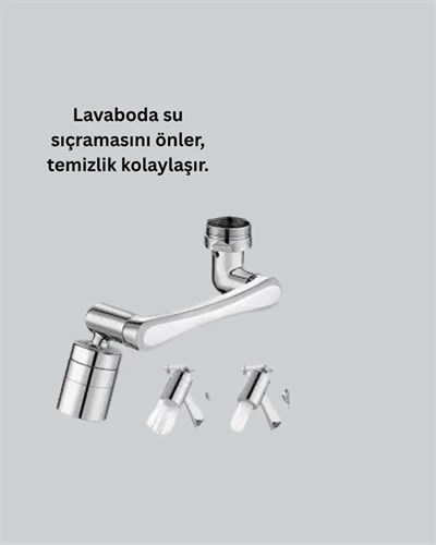 1080° Dönebilen Püskürtme Filtreli Musluk Başlığı Su Tasarruflu