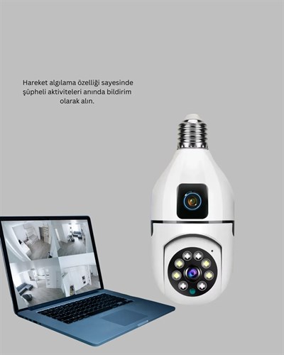 1080P WiFi Ampul Güvenlik Kamerası – Gece Görüş & Uzaktan Erişim