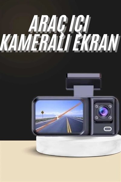 1080p Sürüş Kaydedici 2 İnç Araç Araba Ön İç Arka DVR IPS Ekran