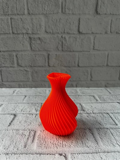 11 cm Turuncu Kalp Formlu Mini Vazo Estetik Dekoratif Obje