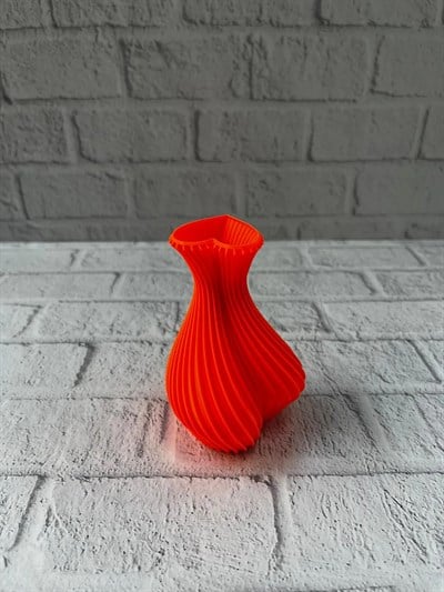 11 cm Turuncu Kalp Formlu Mini Vazo Estetik Dekoratif Obje