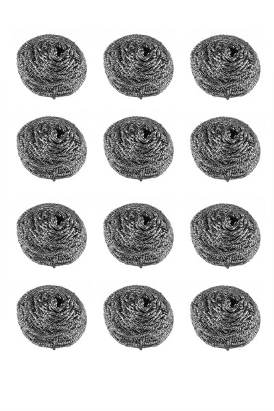 12 Adet Paslanmaz Bulaşık Teli Endüstriyel Boy 10 gr