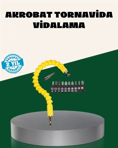 12 Parça Akrobat Bits Seti Çok Amaçlı Vidalama Dayanıklı Çelik