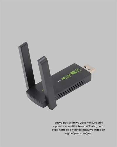 1200 Mbps Dual Band WiFi Adaptör – 5.8G & 2.4G Çift Antenli