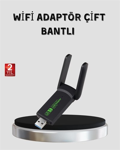 1200 Mbps Dual Band WiFi Adaptör – 5.8G & 2.4G Çift Antenli