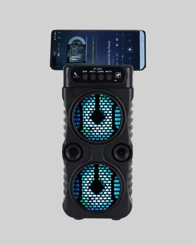 1200 mAh Şarjlı LED Işıklı Bluetooth Hoparlör – FM Radyolu, Hafıza Kart Destekli