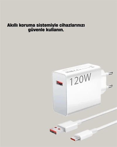120W Mi Turbo Akıllı Tanıma Çipli Hızlı Şarj Cihazı Taşınabilir ve Dayanıklı