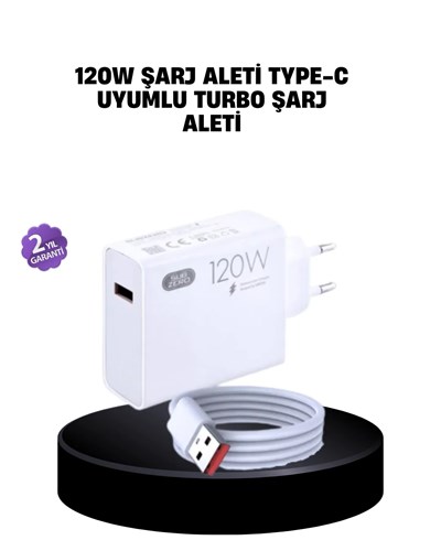 120W Mi Turbo Destekli Hızlı Şarj Cihazı Type-C Uyumlu Akım Korumalı