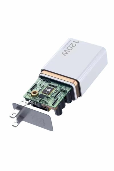 120W Şarj Aleti Hızlı Çift Turbo Şarj Aleti Seti Beyaz