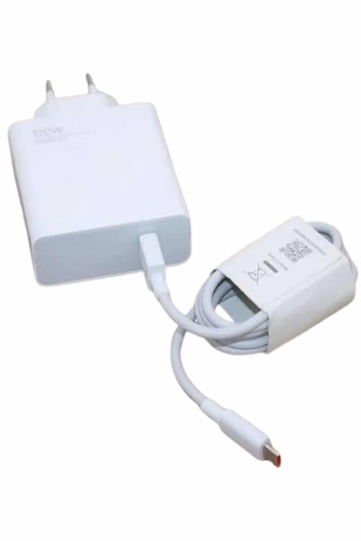 120W Şarj Aleti Hızlı Çift Turbo Şarj Aleti Seti Beyaz