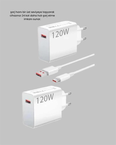 120W USB-C Şarj Adaptörü Süper Hızlı Şarj Güç Kaynağı Seti