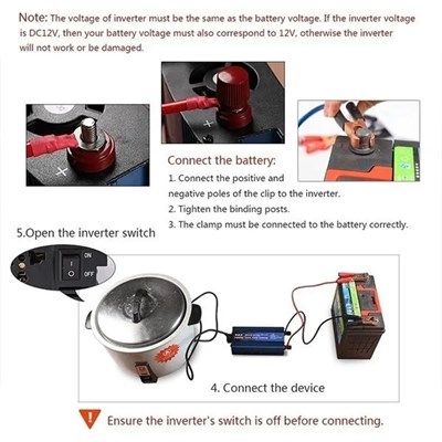 12v 1000w Tam Sinus İnverter 220v Çevirici Taşınabilir Güç Kaynağı