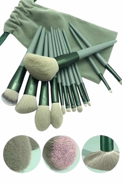 13 Parça Taşınabilir Kılıflı Profesyonel Makyaj Fırça Seti Pudra Allık Fondöten Fırçası