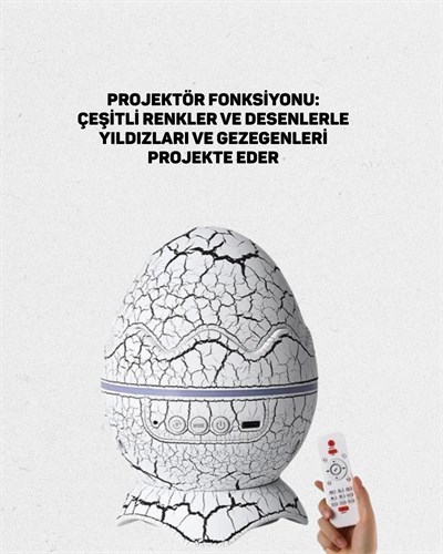 14 Renkli Nebula Yıldız Projektör + Müzik + Gürültü Cihazı + Zamanlayıcılı