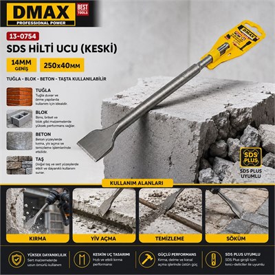 14 mm SDS Keski Ucu - Geniş 250x40 mm