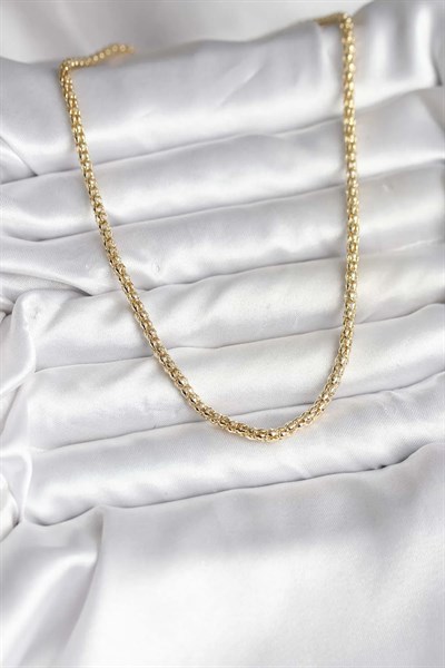 14K Gold Renk Kaplama Boru Zincir Model CM Kadın Kolye