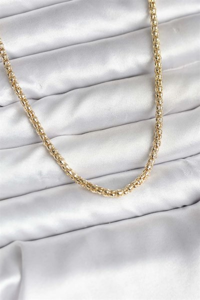 14K Gold Renk Kaplama Boru Zincir Model CM Kadın Kolye