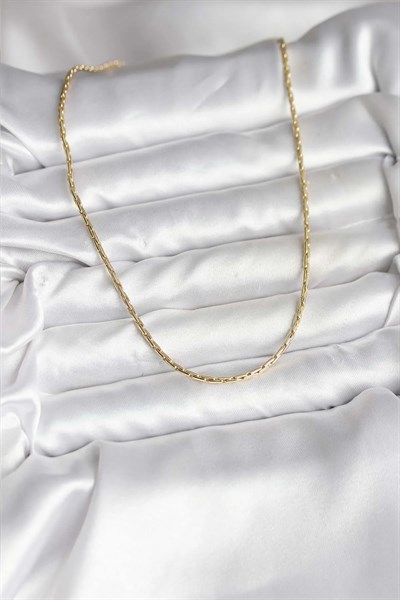 14K Gold Renk Kaplama İnce Zincir Model CM Kadın Kolye