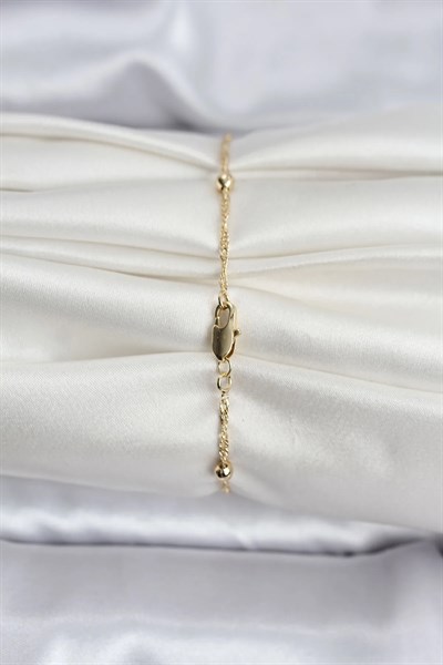 14K Gold Renk Kaplama Topçuklu Model CM Kadın Bileklik