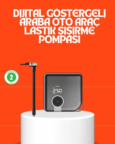 150 PSI Yüksek Basınç Kapasiteli Kablosuz Lastik Pompası