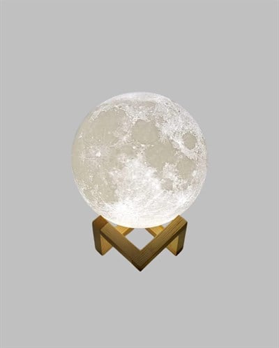 16 Renkli 3D Ay Gece Lambası RGB Modlu Şarjlı