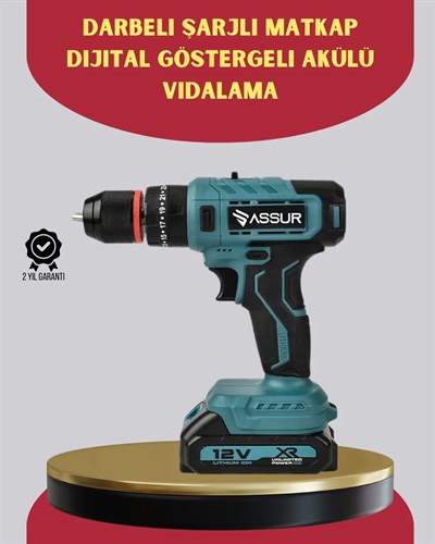 18 Parça Dijital Matkap Seti Çift Bataryalı