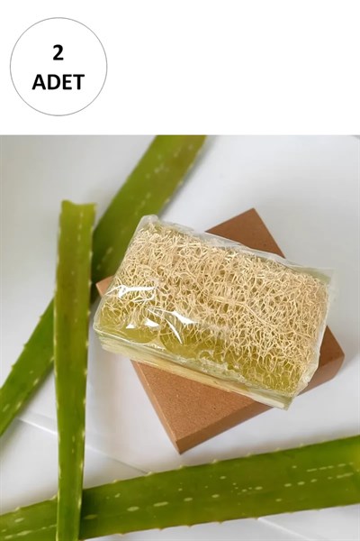 2 Adet Doğal Kabak Lifli Alovera Sabunu