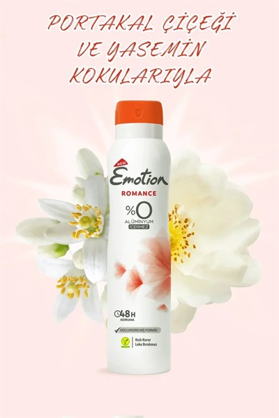 2 Adet Emotion Romance Kadın Vegan Deodorant 150 Ml Hızlı Kurur, Leke Bırakmaz