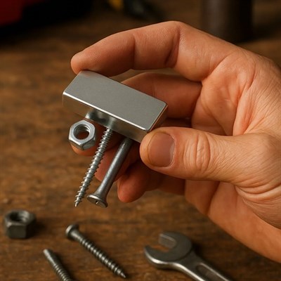 2 adet 40x20x5mm Neodyum Magnet Güçlü N35 Mıknatıs Köşeli Nikel Kaplama