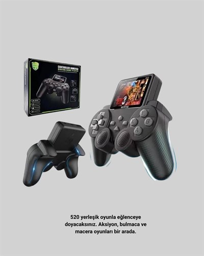 2.4 İnç Ekranlı 500 Oyunlu Taşınabilir Retro Oyun Konsolu, Şarjlı El Tipi Mini