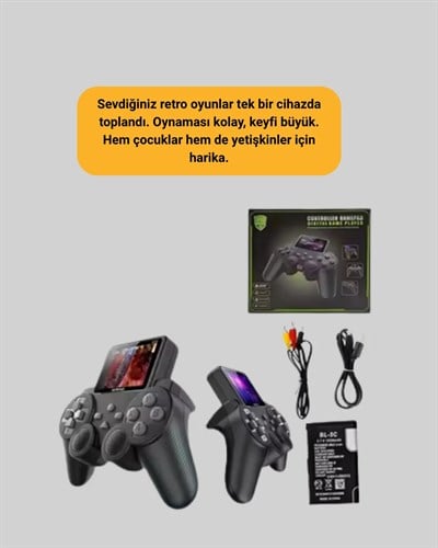 2.4 İnç Ekranlı 500 Oyunlu Taşınabilir Retro Oyun Konsolu, Şarjlı El Tipi Mini