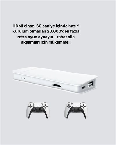 20.000 Yüklü Oyunlu Kablosuz Retro Oyun Konsolu 4K Destekli