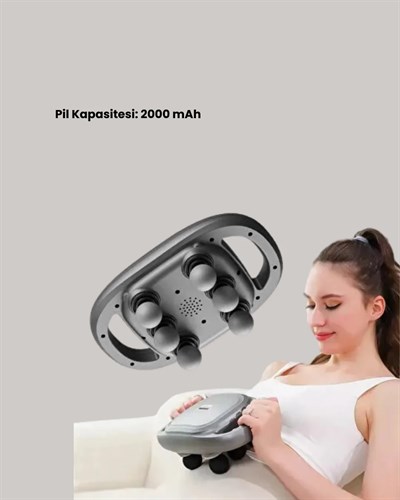 2000 mAh Şarjlı Masaj Tabancası 6 Başlık Ayarlı Güçlü Masaj Cihazı