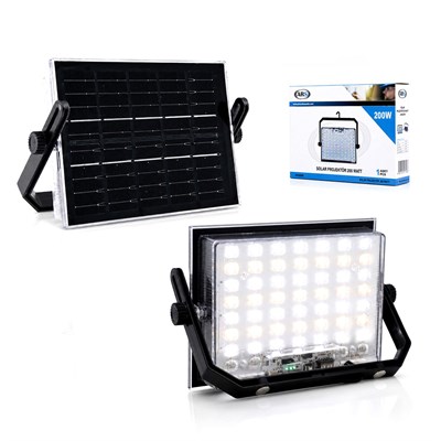 200W Güneş Enerjili LED Projektör - Kamp & Dış Mekan