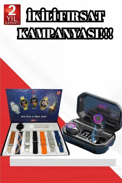 2025 Model Çok Kordonlu Akıllı Saat ve Bluetooth Kulaklık El Fenerli