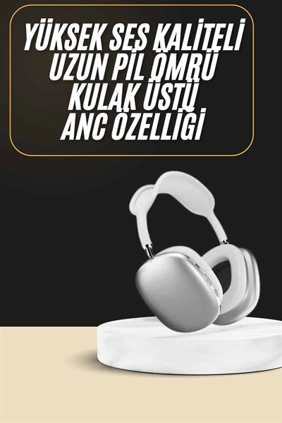 2025 Model Kulak Üstü Kablosuz Bluetooth Kulaklık Gürültü Azalta Uzun Pil