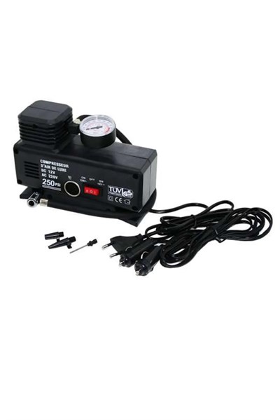 220 Volt-12 Volt 250 Psi Psi Kompresör Lastik Hava Şişirme Oto Pompası Fişli Çakmaklıklı