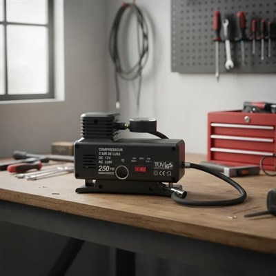 250 PSI Oto Hava Kompresörü - 220V ve 12V Uyumlu Yol Yardım Lastik Şişirme Pompası