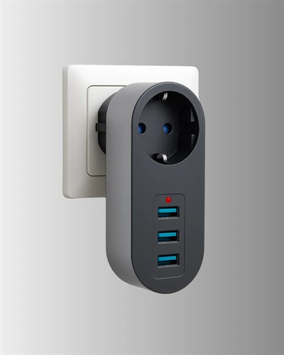 2500W Güç Destekli Akım Korumalı Priz – 3 USB Çıkışlı