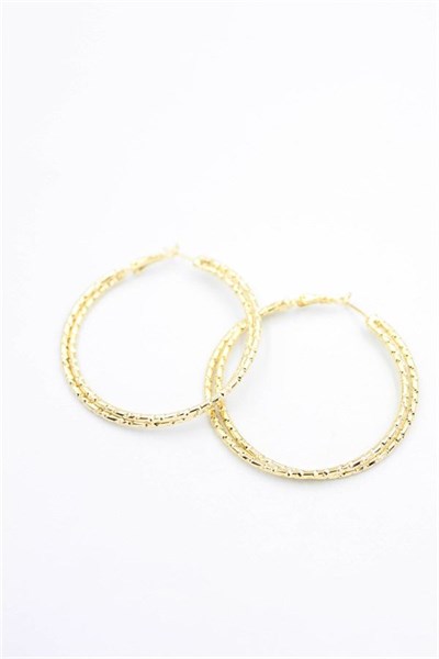 2li Halka Küpe- 5 cm - Altın