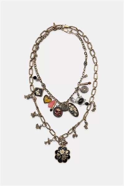 2li Uçlu Kolye Kolye - Altın