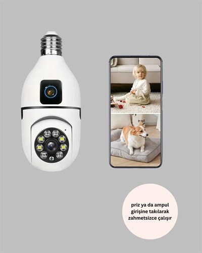 2’si 1 Arada Güvenlik Kamerası ve Sel Işığı – Kablosuz Akıllı Kamera