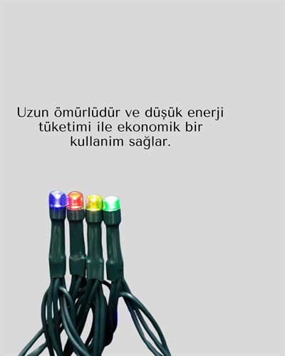 2x2 Metre Pil ile Çalışan Perde LED Işık – 8 Modlu Dekoratif