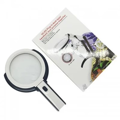 2x5x120mm 10 Ledli Masaüstü Büyüteç