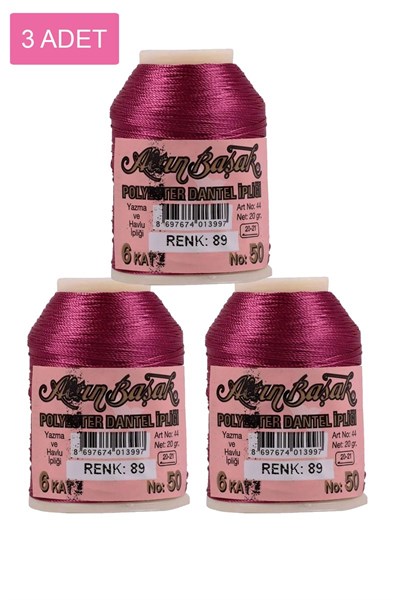 3 Adet Altınbaşak Oya ve Dantel İpi 20 gr - Royaleks - No: 548