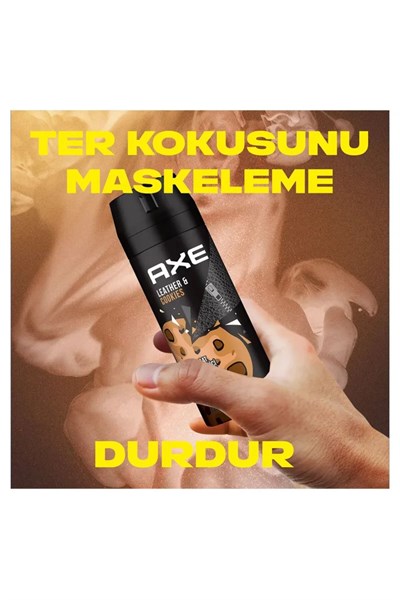 3 Adet Axe Erkek Sprey Deodorant Leather & Cookies 48 Saat Etkileyeci Koku 150 ml