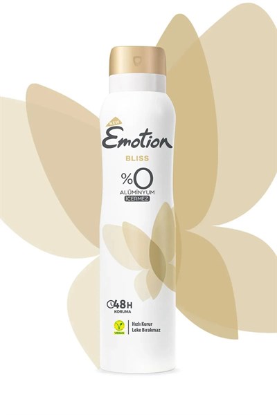 3 Adet Emotion Bliss Kadın Vegan Deodorant 150 Ml Hızlı Kurur , Leke Bırakmaz