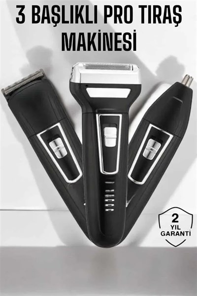3 Başlıklı Profesyonel Tıraş Makinesi